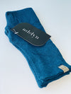 One size double layer fingerless glove in teal