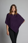 Ultra soft and lightweight one size asymmetrical poncho sweater wrap.