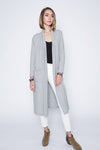 Long Sweater Cardigan with Shawl Collar In Heather Gray