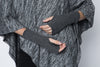 One size fingerless glove single layer in charcoal