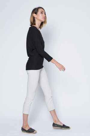 Quarter Sleeve Dolman Top in Ultra Soft Cashmere Feel and Lightweight Jersey.