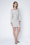 Quarter sleeve dolman style dress relax fit in bone color modal jersey