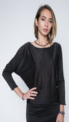 black dolman top with sparkle