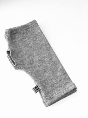 One size fingerless glove single layer in gray heather