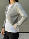 Bolero Sweater Open Front Long Sleeves Fitted Top 