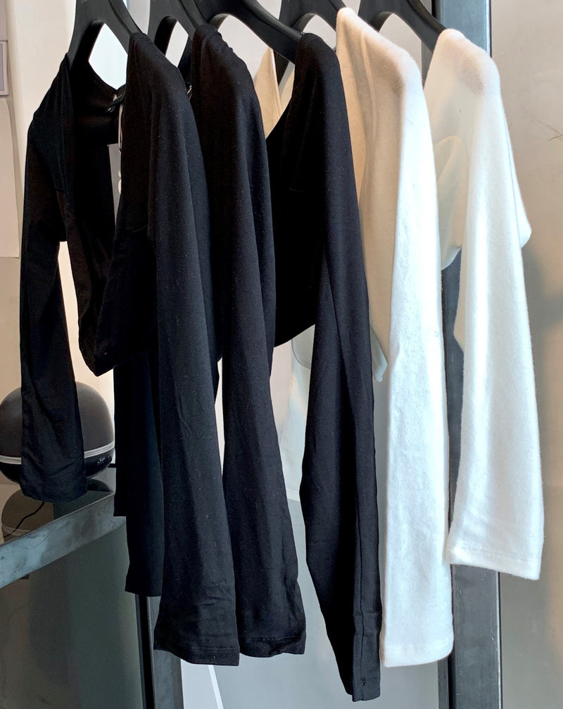 Bolero Sweater Open Front Cardigan Long Sleeves Fitted Black Top