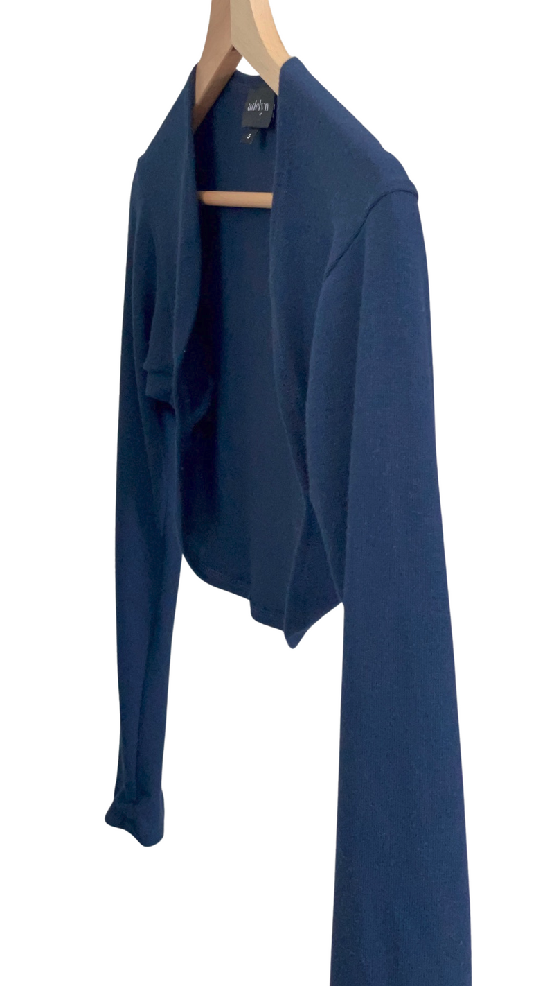 Super soft and lightweight cashmere feel jersey bolero sweater shrug.