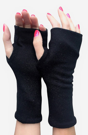 One size fingerless glove single layer in black